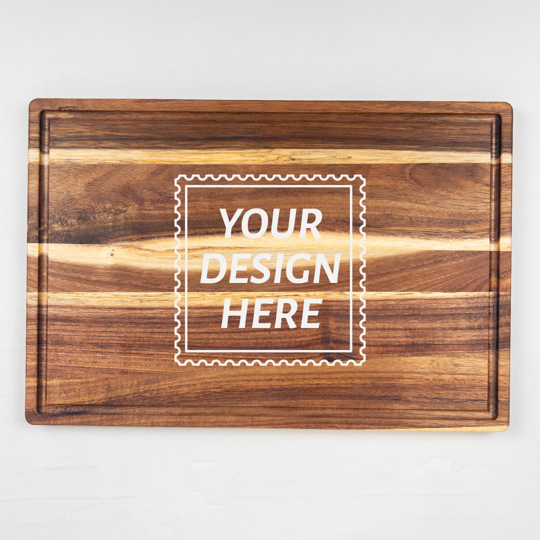 Cutting Board with Juice Groove – Custom Engraved – 38×26 cm | TESS