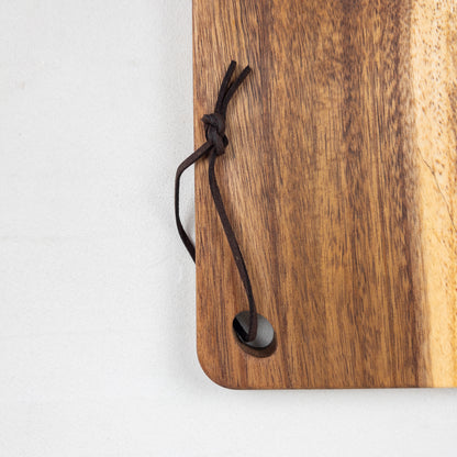 Bread Board with Corner Hole & Leather String 25x18  | RAMBO