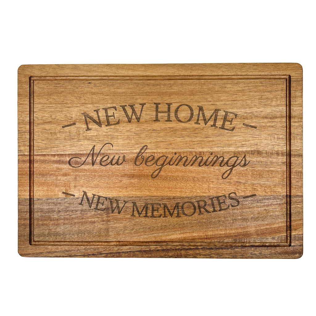 “Home Sweet Home” Engraved Cutting Board with Juice Groove  – 38×26 cm | TESS