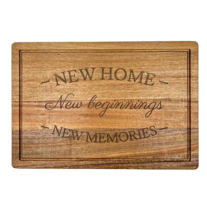“Home Sweet Home” Engraved Cutting Board with Juice Groove  – 38×26 cm | TESS