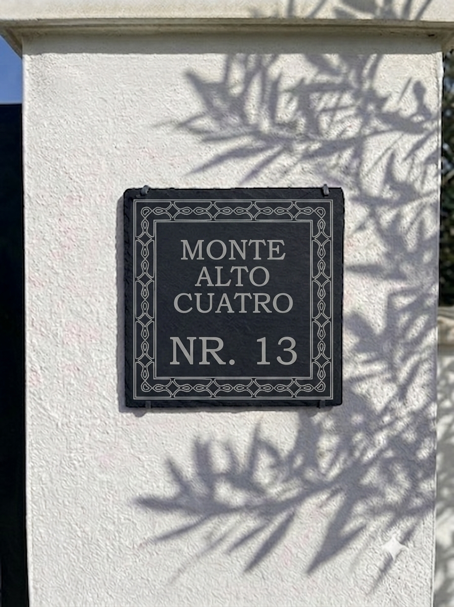 Rectangle Natural Slate House Sign | NERO