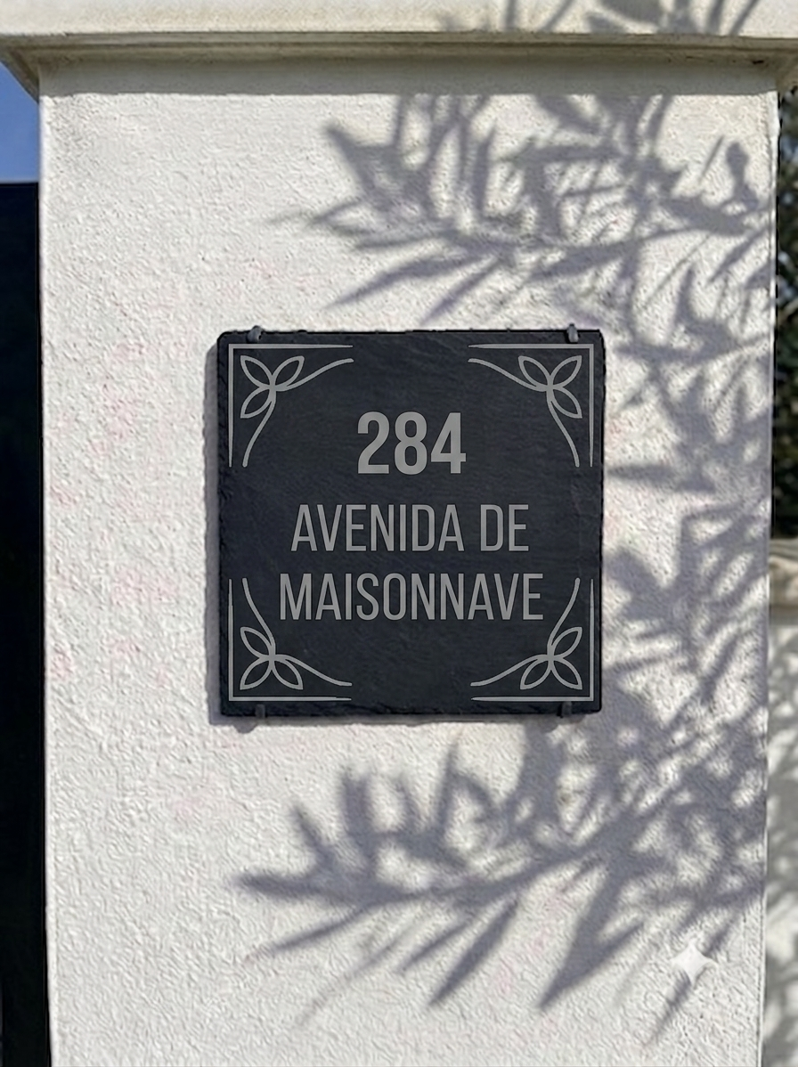 Rectangle Natural Slate House Sign | NERO